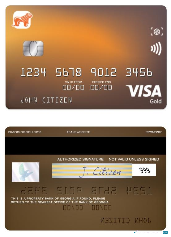 Download Georgia Bank of Georgia visa gold card Photoshop template